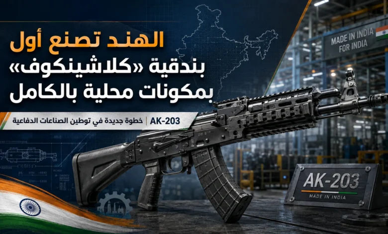أول بندقية AK-203 بمكونات هندية 100% تجتاز اختبارات إطلاق النار