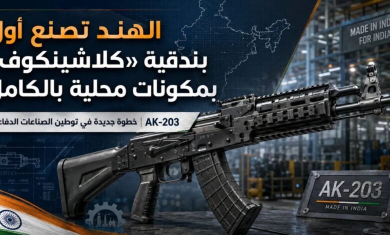 أول بندقية AK-203 بمكونات هندية 100% تجتاز اختبارات إطلاق النار